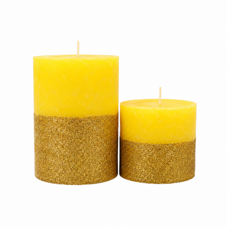 Bougies "SHINE Noel"Lot 2 PCS Bougies décoratives Dcru-D'or