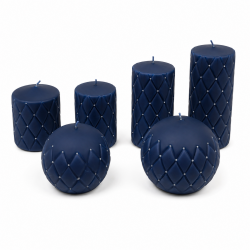 Bougies "FLORENCJA MAT"Lot 6 PCS Bougies décoratives bleu