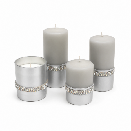 Bougies "LAURA"Lot 4 PCS Bougies décoratives GRIS