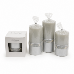 Bougies "LAURA"Lot 4 PCS Bougies décoratives GRIS