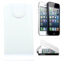 Apple iPhone 5 Etui Coque Housse Cuir flip Blanc PROMOTION -30% 