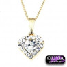 Collier Pendentif Coeur plaqué Or Cristaux - Bijoux fantaisie -449