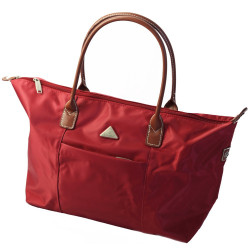 Sac SHOPPING / ETUDIANTE / VOYAGE - Nylon et Cuir SYNT. Très résistant - 50X32 CM
