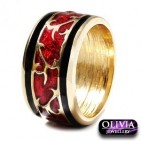 Bague anneau plaqué Or 24 carats - Bijoux fantaisie -459 T56
