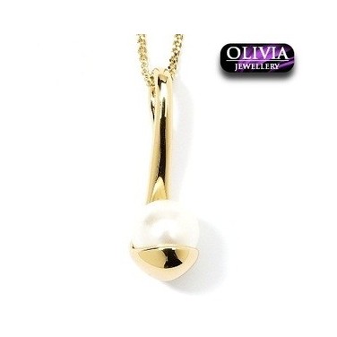 Collier Pendentif plaqué Or jaune Perle - Bijoux fantaisie -473