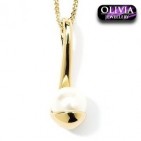 Collier Pendentif plaqué Or jaune Perle - Bijoux fantaisie -473