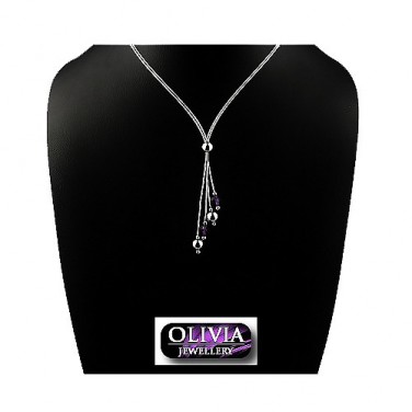 Collier Argent 925 Perles Cristaux - Bijoux argent - 489
