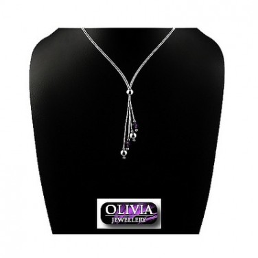 Collier Argent 925 Perles Cristaux - Bijoux argent - 489