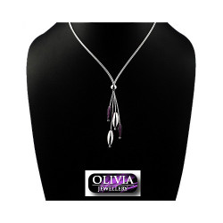 Collier argent 925 Perles olives Cristaux - Bijoux argent - 490
