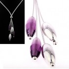 Collier argent 925 Perles olives Cristaux - Bijoux argent - 490