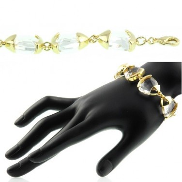 Bracelet design Cristaux Plaqué Or jaune 24 carats N579