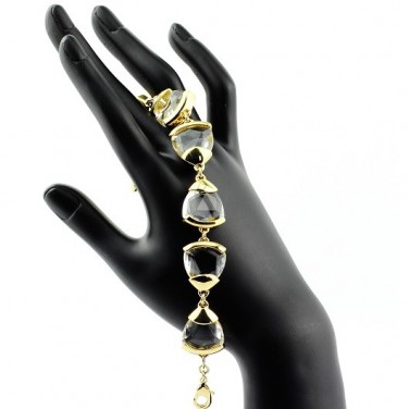Bracelet design Cristaux Plaqué Or jaune 24 carats N579
