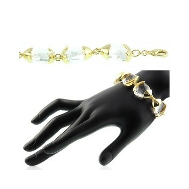 Bracelet design Cristaux Plaqué Or jaune 24 carats N579