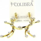 Jolie boucles d'oreilles design fantaisie plaqué or - Bijoux Swarovski Elements 598