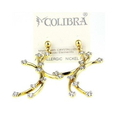 Jolie boucles d'oreilles design fantaisie plaqué or - Bijoux Swarovski Elements 598