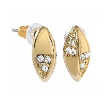 Boucles d'oreilles coccinelle plaqué or jaune cristaux Swarovski 601