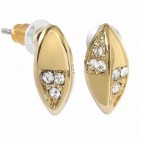 Boucles d'oreilles coccinelle plaqué or jaune cristaux Swarovski 601