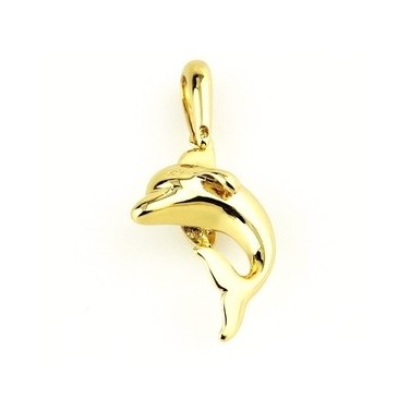 Bijoux Pendentif dolphin plaque or jaune 24 carats n°603