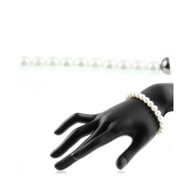 Bracelet perles d'imitation blanc nacré Classique N608