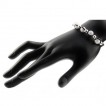 Bracelet fantaisie Fil noir Argent 925 Perles paillette argentée N639
