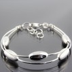 Bracelet tendance Chaines Perls olive - Bijoux argent N643