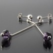 Boucles d'oreilles pendantes en argent 925 Cristaux violet N647
