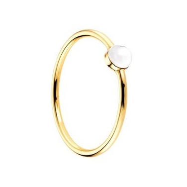 Bague plaque Or jaune Perle blanc Bijou N994 57 mm (17)