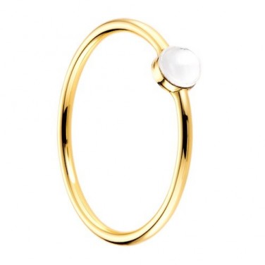 Bague plaque Or jaune Perle blanc Bijou N994 57 mm (17)