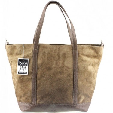 Sac shopping Sac étudiante Cuir velours PARME II N1083 Beige