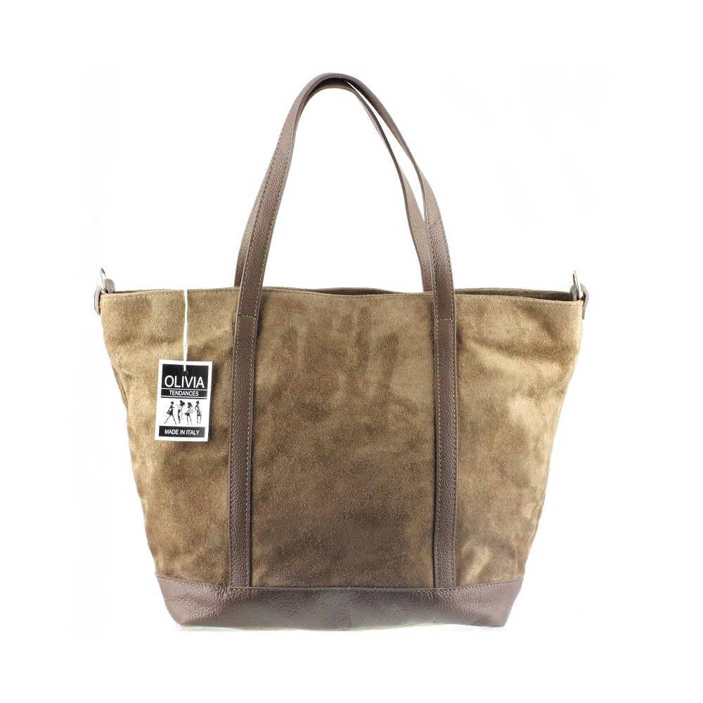Sac shopping Sac étudiante Cuir velours PARME II N1083 Beige