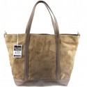 Sac shopping Sac étudiante Cuir velours PARME II N1083 Beige