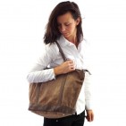 Sac shopping Sac étudiante Cuir velours PARME II N1083 Beige