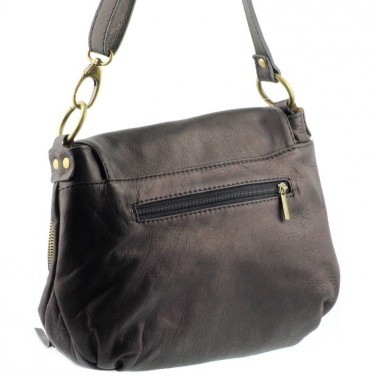 Sac bandoulière Cuir noir PALERME N1086 Sac en cuir PRIX DU WEB