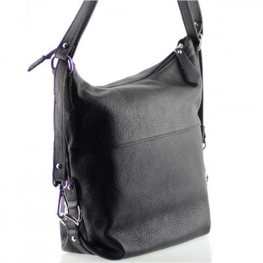 2 EN 1 Sac à main Sac à dos en cuir de vachette N1267 Noir Achat/cadeau utile