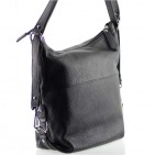 2 EN 1 Sac à main Sac à dos en cuir de vachette N1267 Noir Achat/cadeau utile