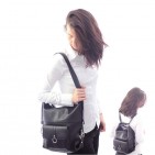 2 EN 1 Sac à main Sac à dos en cuir de vachette N1267 Noir Achat/cadeau utile