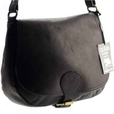 Sac à main Sac bandoulière femme Cuir noir N1295 Sac en cuir véritable