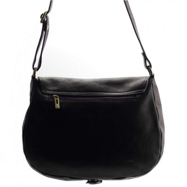 Sac à main Sac bandoulière femme Cuir noir N1295 Sac en cuir véritable