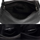 Sac à main Sac bandoulière femme Cuir noir N1295 Sac en cuir véritable
