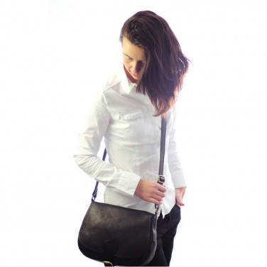 Sac à main Sac bandoulière femme Cuir noir N1295 Sac en cuir véritable