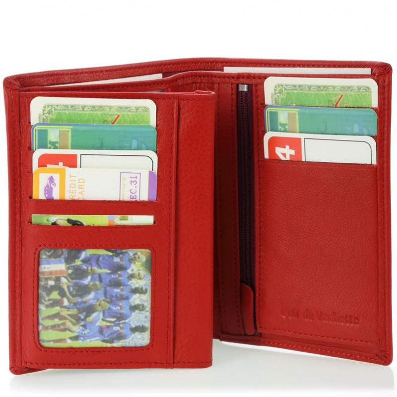 Portefeuille Cuir Elephant – Grand Modèle Rouge – Fermeture éclair – Réf S5912R – Neuf étiqueté