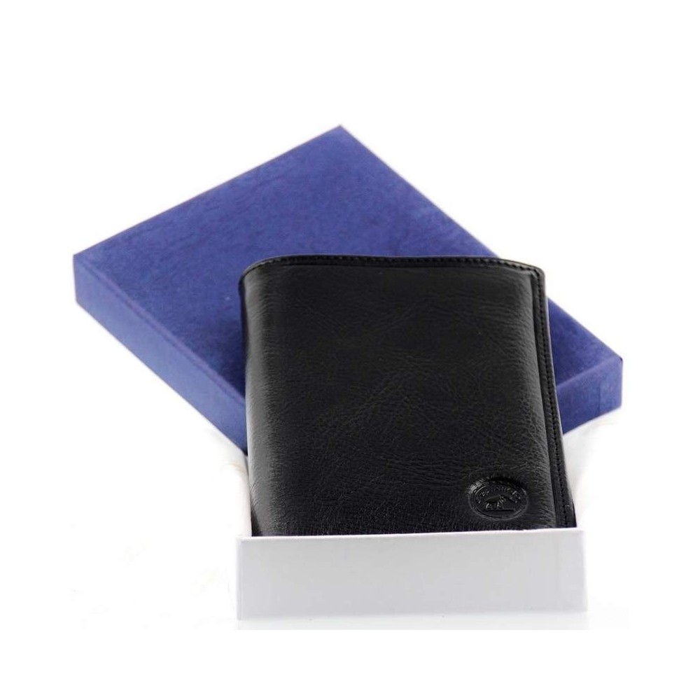 Portefeuille Homme Elephant En Cuir Noir - Grand Format, 9 Emplacements CB, Porte-Monnaie ZIP - Cadeau