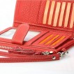 Pochette portefeuille femme cuir grainé rouge 1843 - 19x11 cm - STYLET OFFERTE