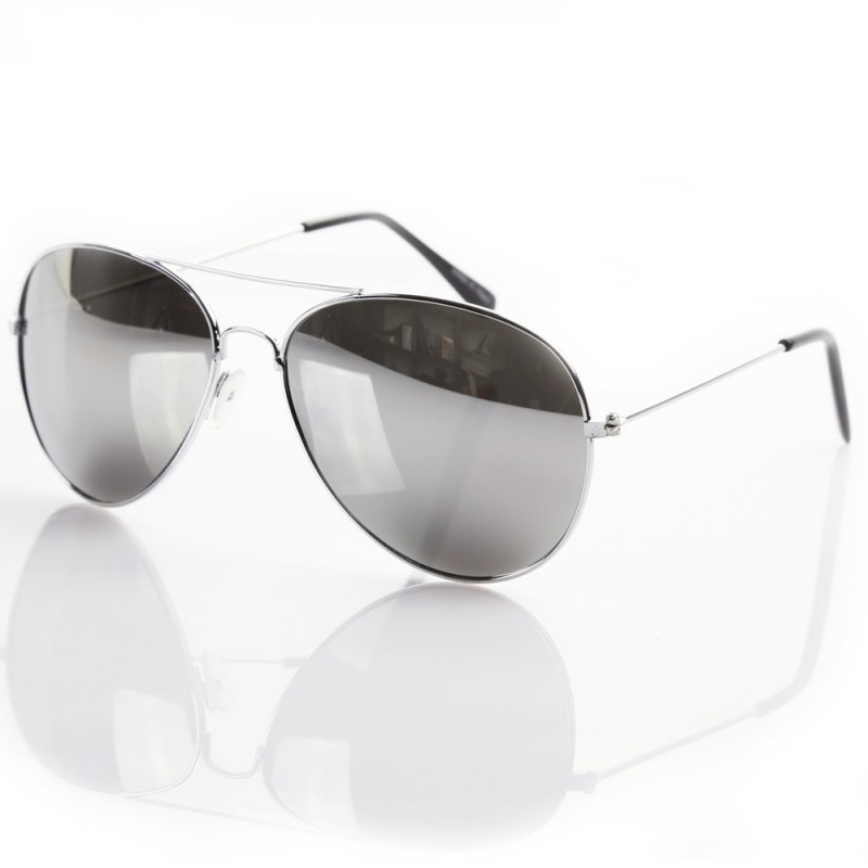 Lunettes de soleil tendance - VIPER 1964 UV400 - Monture argent - Verre effet miroir