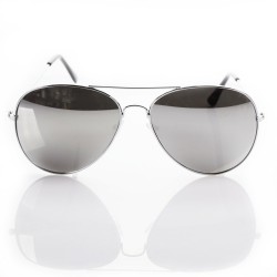 Lunettes de soleil tendance - VIPER 1964 UV400 - Monture argent - Verre effet miroir